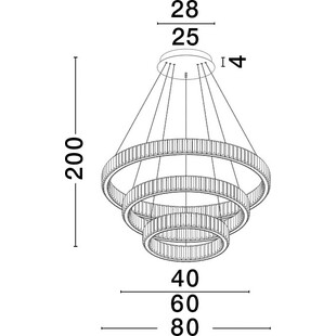 Lampa Wisząca Kryształowa Glamour Queen LED III 80cm | Decolab24