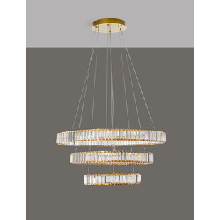 Lampa wisząca kryształowa glamour Queen LED III 80cm przeźroczysty / złoty