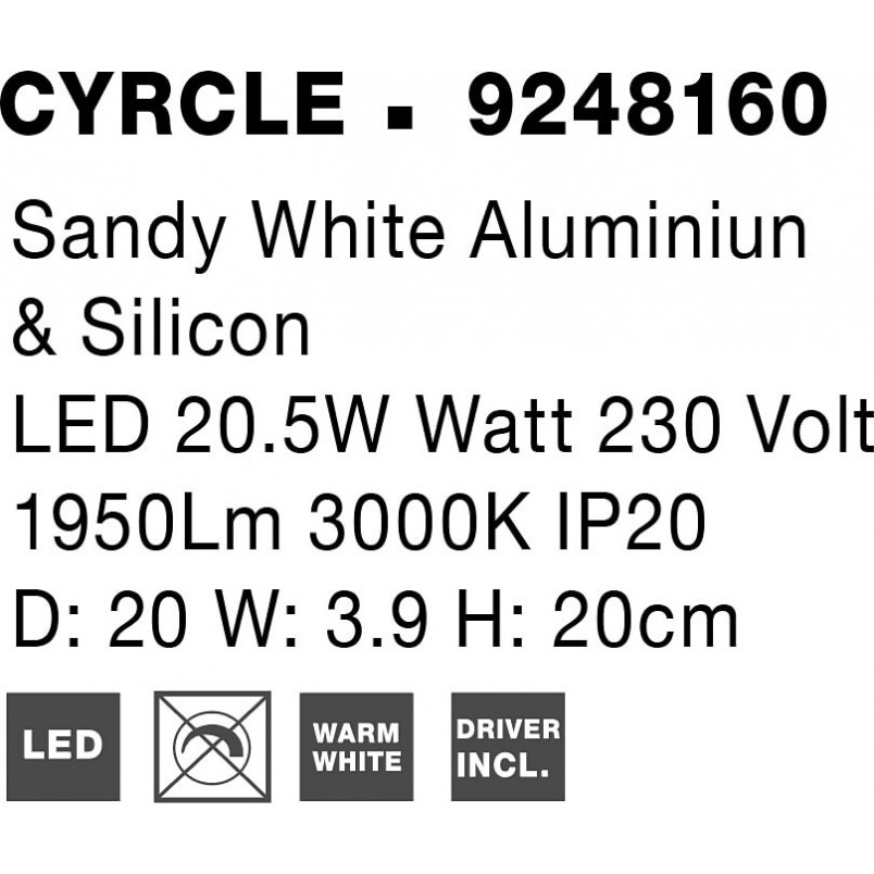 Kinkiet LED Cerchio 20cm - Nowoczesny, Biały | Decolab24