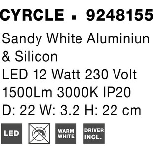 Kinkiet LED Cerchio 22cm | Nowoczesne oświetlenie ścienne