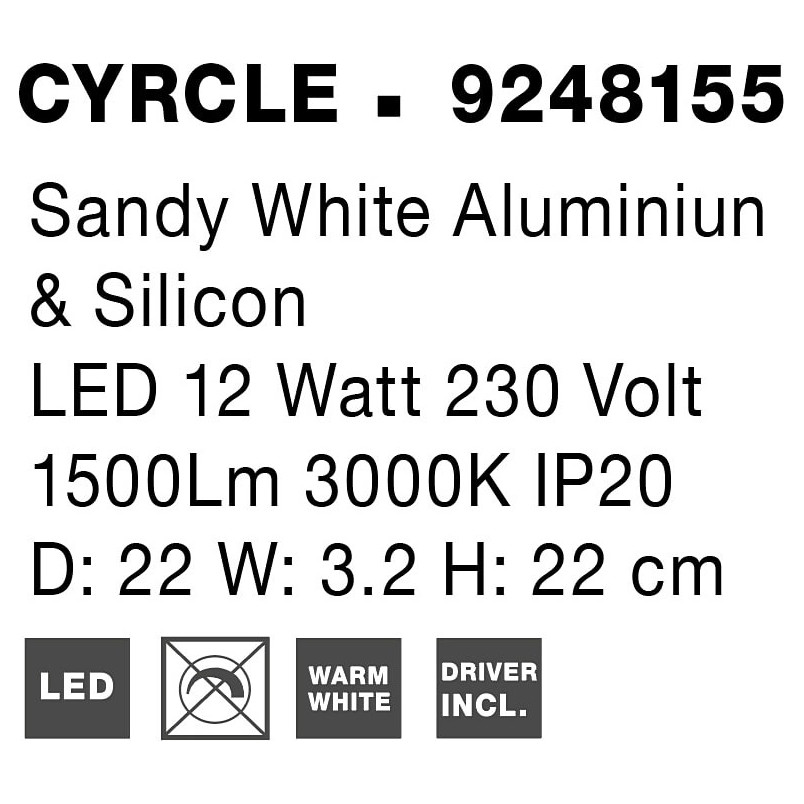 Kinkiet LED Cerchio 22cm | Nowoczesne oświetlenie ścienne