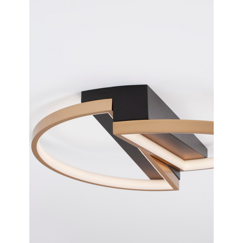 Plafon LED Glamour Zeo | Czarny i Mosiądz - Decolab24