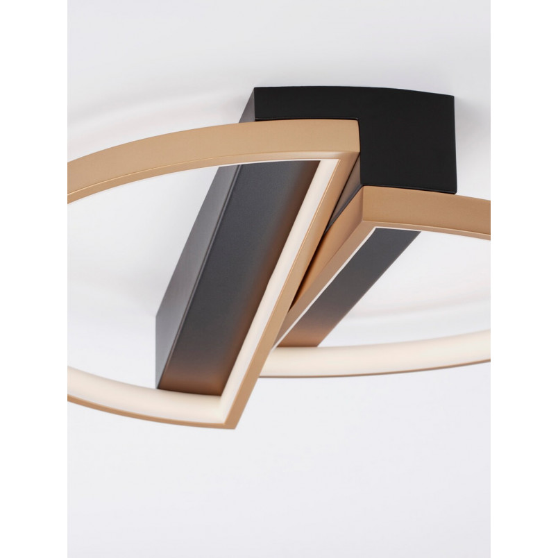 Plafon LED Glamour Zeo | Czarny i Mosiądz - Decolab24