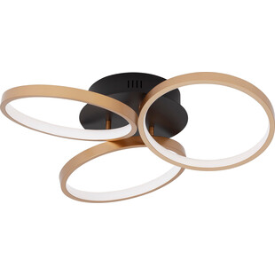 Plafon nowoczesny glamour Zeo 55cm LED czarny / mosiądz