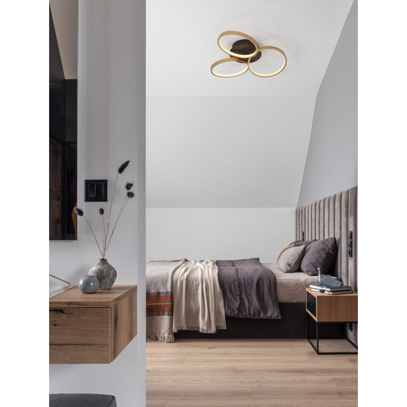 Plafon LED Glamour Zeo | Czarny i Mosiądz | Decolab24