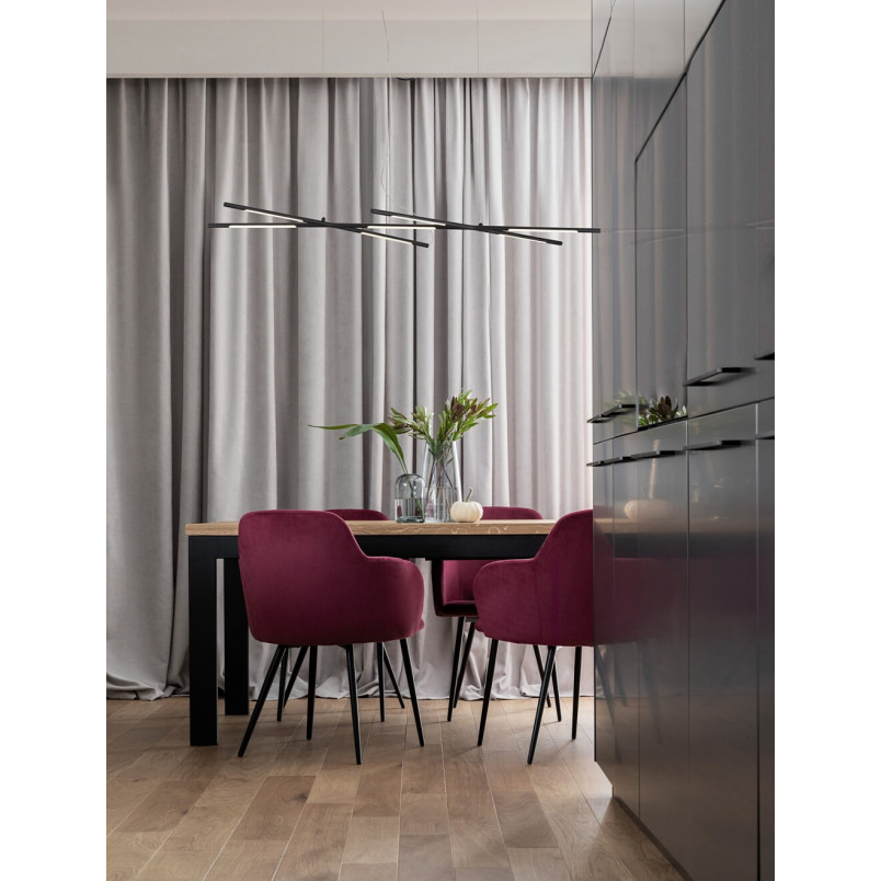 Lampa wisząca Strise LED | Nowoczesna, czarna, 115cm | Decolab24