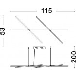 Lampa wisząca Strise LED | Nowoczesna, czarna, 115cm | Decolab24