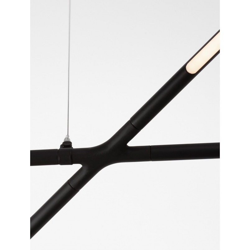 Lampa wisząca Strise LED | Nowoczesna, czarna, 115cm | Decolab24