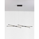 Lampa wisząca Strise LED | Nowoczesna, czarna, 115cm | Decolab24
