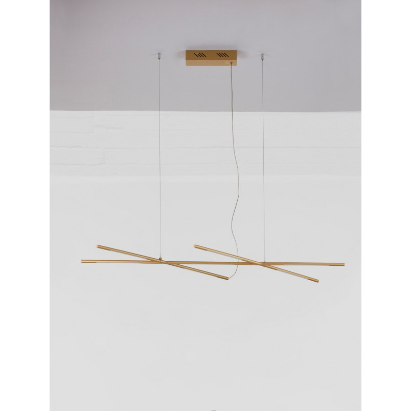 Lampa wisząca nowoczesna Strise LED 115cm mosiężna