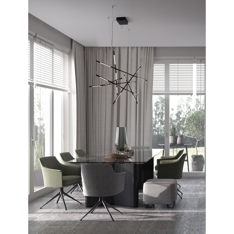 Lampa wisząca Strise LED - Nowoczesny żyrandol czarny | Decolab24