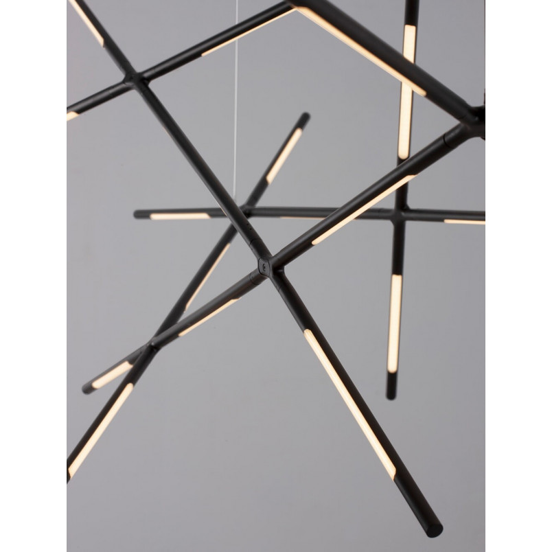 Lampa wisząca Strise LED - Nowoczesny żyrandol czarny | Decolab24