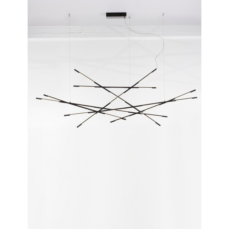 Lampa wisząca Strise LED - Nowoczesny żyrandol czarny | Decolab24