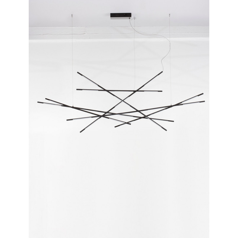 Lampa wisząca Strise LED - Nowoczesny żyrandol czarny | Decolab24
