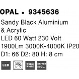 Plafon okrągły nowoczesny Lendon LED 80cm czarny