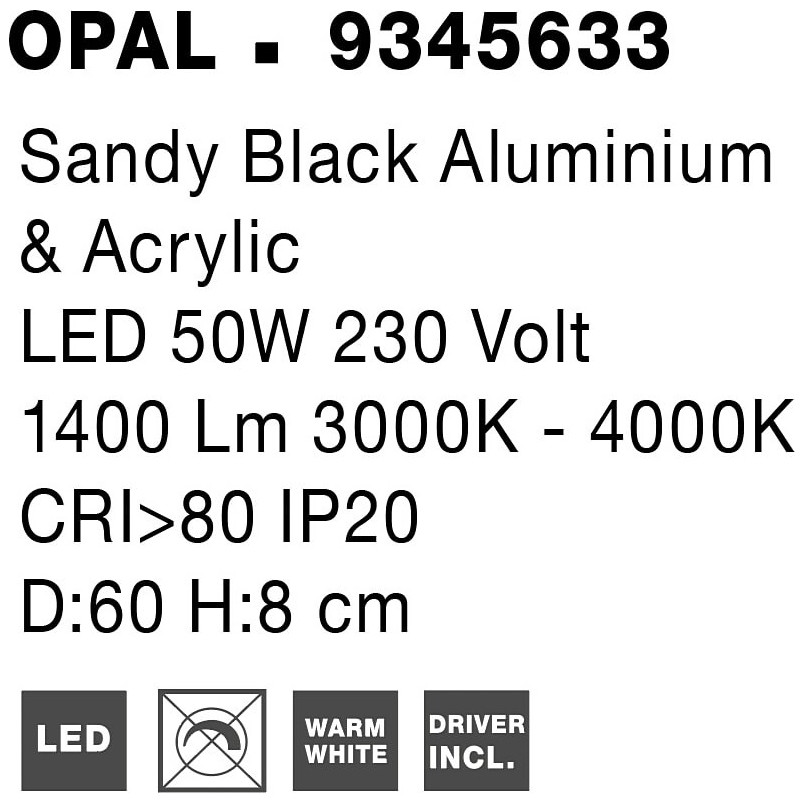 Plafon Lendon LED 60cm Czarny | Nowoczesne Lampy Decolab24