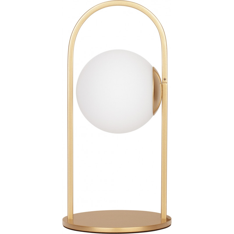 Lampa stołowa szklana kula biało-złota Grap LED | Decolab24