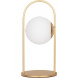 Lampa stołowa szklana kula biało-złota Grap LED | Decolab24