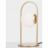 Lampa stołowa szklana kula biało-złota Grap LED | Decolab24