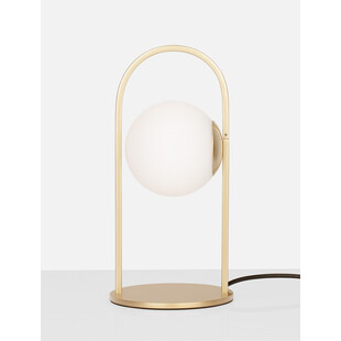 Lampa stołowa szklana kula biało-złota Grap LED | Decolab24
