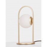 Lampa stołowa szklana kula biało-złota Grap LED | Decolab24