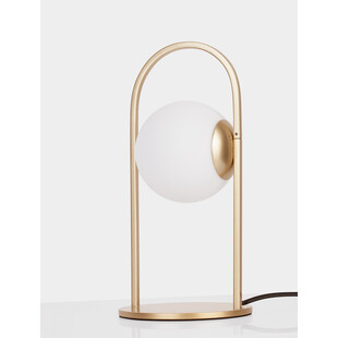 Lampa stołowa szklana kula glamour Grap LED 18cm biało-złota