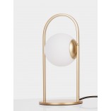 Lampa stołowa szklana kula biało-złota Grap LED | Decolab24
