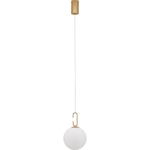 Lampa wisząca szklana kula glamour Grap LED 18cm biało-złota