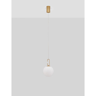 Lampa wisząca szklana kula glamour Grap LED 18cm biało-złota