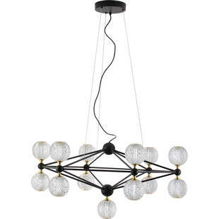 Lampa wisząca szklane kule glamour Alice LED XIII 89cm przeźroczysty / czarny