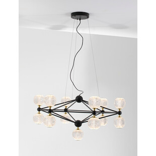 Lampa wisząca szklane kule glamour Alice LED XIII 89cm przeźroczysty / czarny