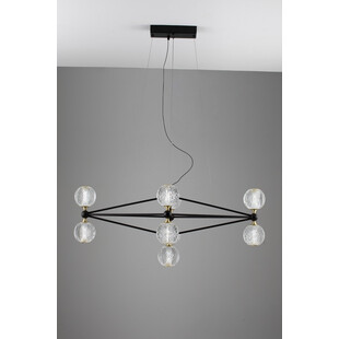 Lampa wisząca szklane kule glamour Alice LED IX 96cm przeźroczysty / czarny