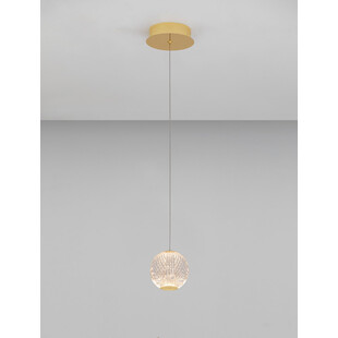 Lampa wisząca Jewels: Szklana kula, złoto, LED - Decolab24