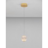 Lampa wisząca Jewels: Szklana kula, złoto, LED - Decolab24