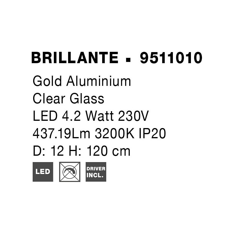 Lampa wisząca Jewels: Szklana kula, złoto, LED - Decolab24