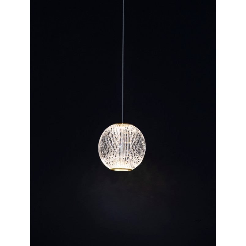Lampa wisząca Jewels: Szklana kula, złoto, LED - Decolab24