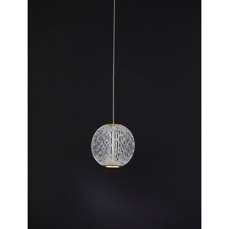 Lampa wisząca Jewels: Szklana kula, złoto, LED - Decolab24