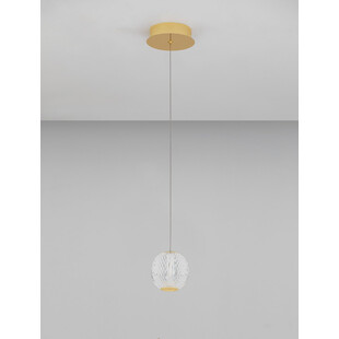 Lampa wisząca Jewels: Szklana kula, złoto, LED - Decolab24