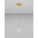 Lampa wisząca Jewels: Szklana kula, złoto, LED - Decolab24