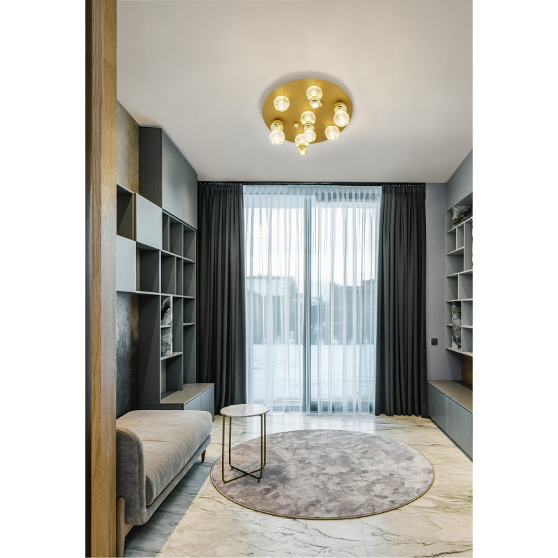 Plafon szklany złoty LED Conti 66cm | Decolab24
