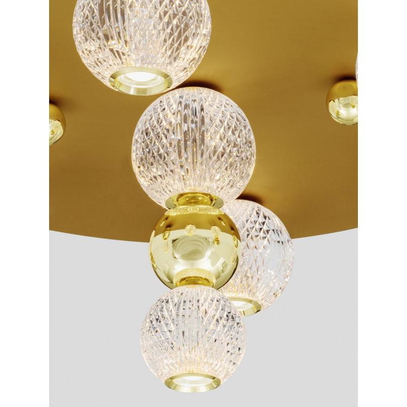 Plafon szklany złoty LED Conti 66cm | Decolab24
