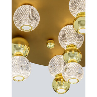 Plafon szklany złoty LED Conti 66cm | Decolab24