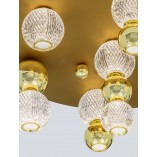 Plafon szklany złoty LED Conti 66cm | Decolab24