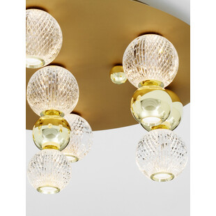Plafon szklany złoty LED Conti 66cm | Decolab24