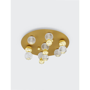 Plafon szklany złoty LED Conti 66cm | Decolab24