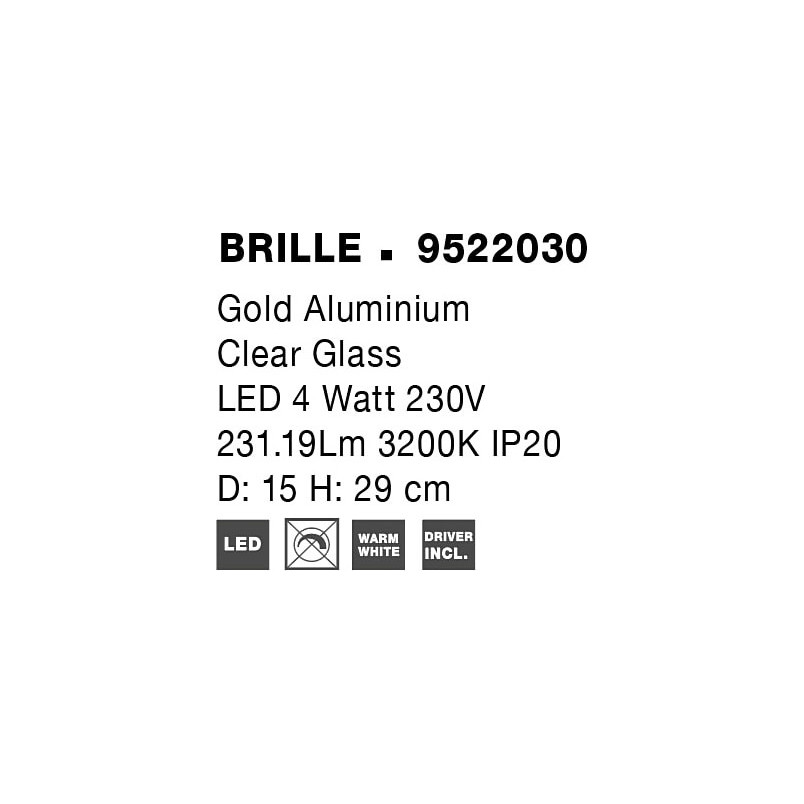 Lampa stołowa glamour Conti LED złota - Decolab24