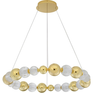 Lampa wiszące kule na okręgu glamour Conti LED 94cm złoty / przeźroczysty