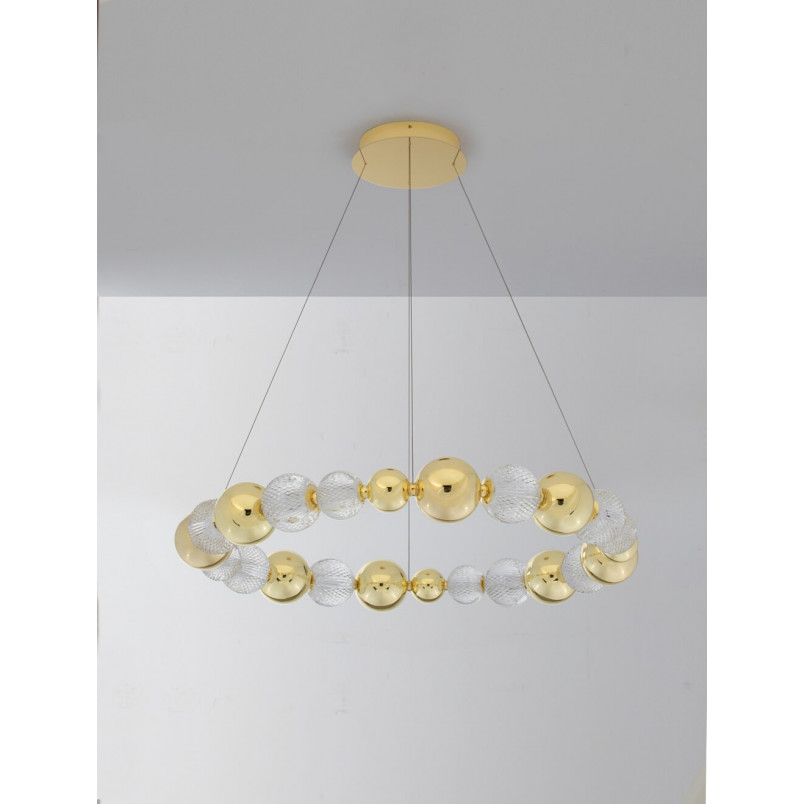 Lampa wisząca Conti - Złote kule, LED, Glamour | Decolab24