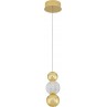 Elegancka Lampa wiszące kule glamour Conti LED 14cm złoty/przeźroczysty do salonu, sypialni i kuchni