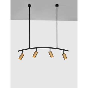 Lampa sufitowa Ango Shape IV | Czarno-złota, 4 reflektory